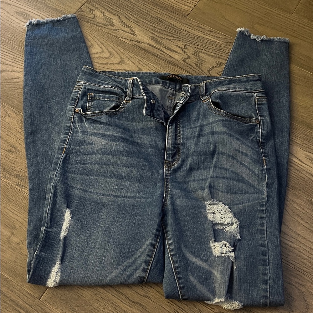 Refuge Ripped Blue Skinny Jeans